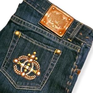 Red❤by Marc Ecko🤎Studded pocket, straight leg jeans, size 9, like new